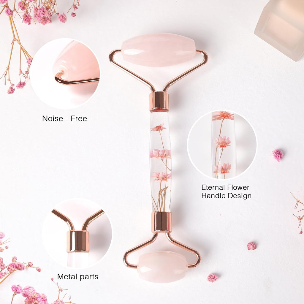 Deluxe Rose Quartz Facial Roller