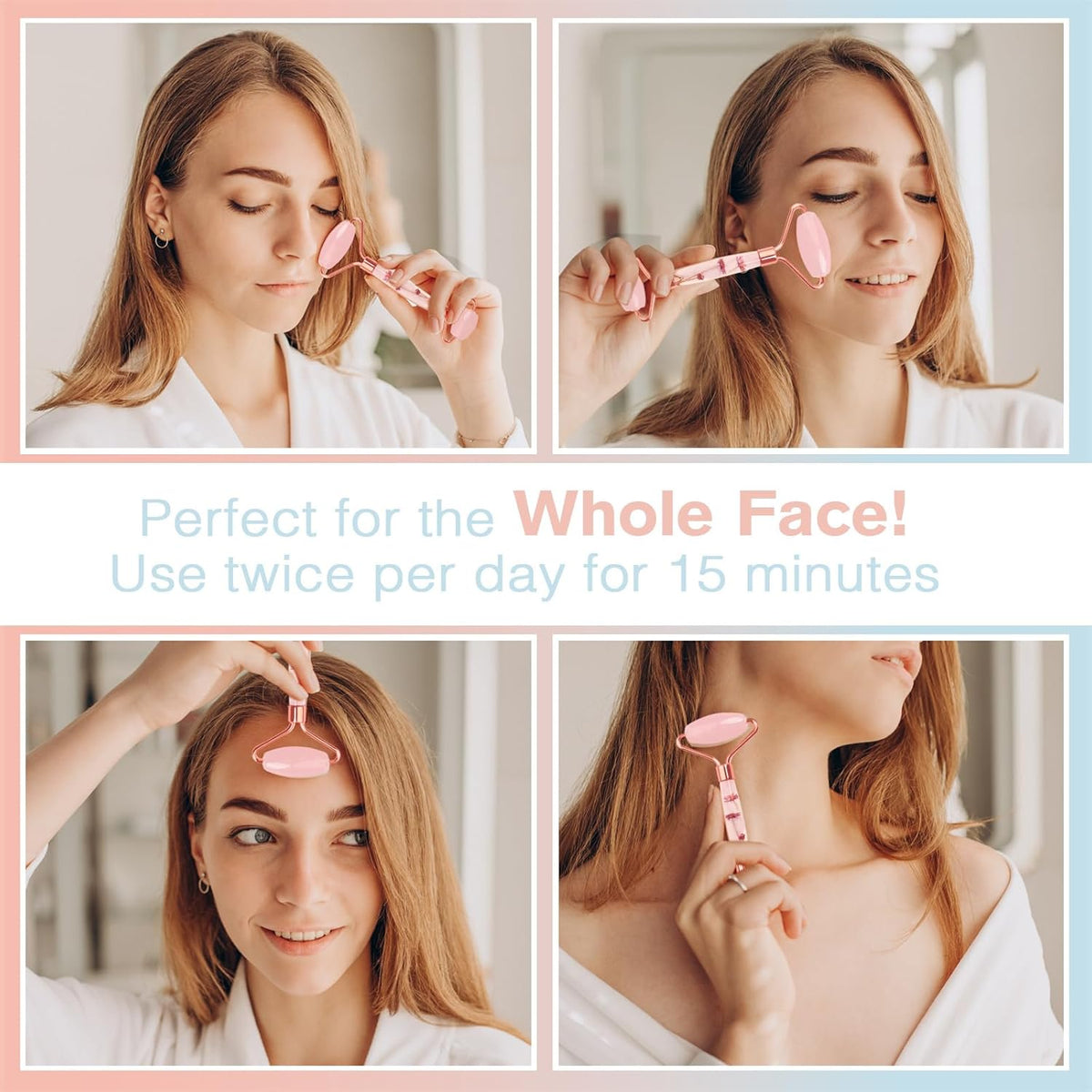 Deluxe Rose Quartz Facial Roller