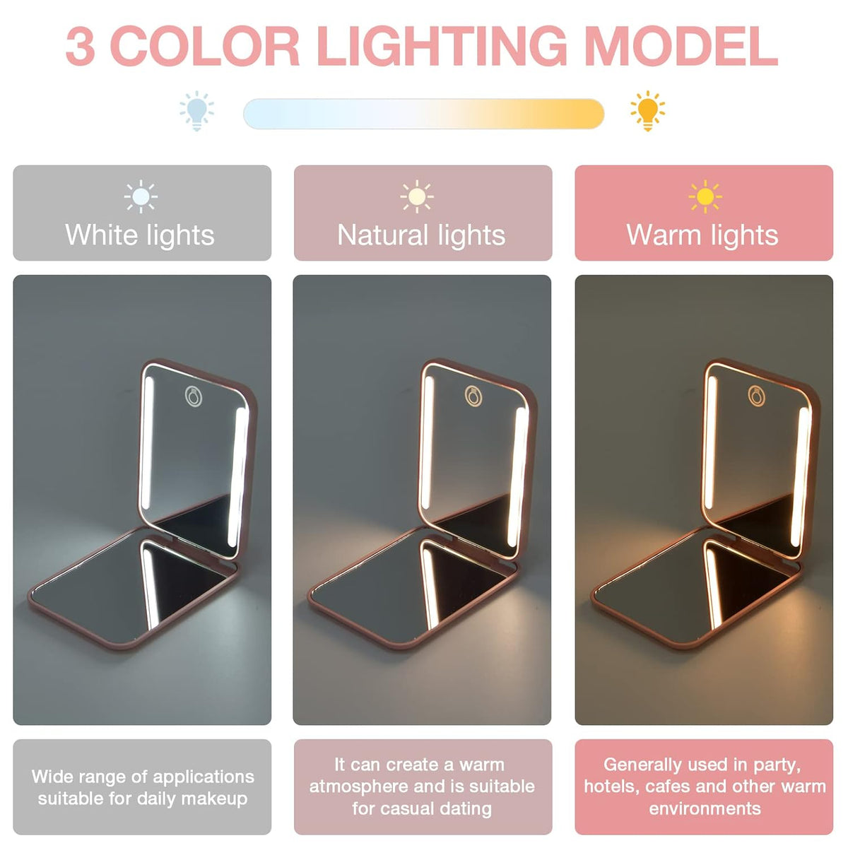 Rechargeable LED Makeup Mirror